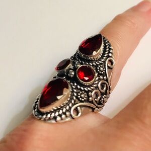 Garnet 925 Sterling Silver Ring